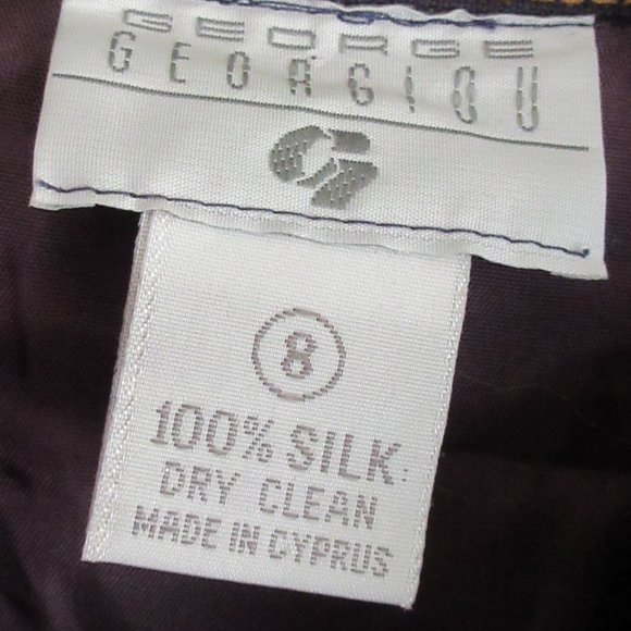 Lined Blue Silk Jacket Size 8 GEORGIOU - Picture 2 of 3